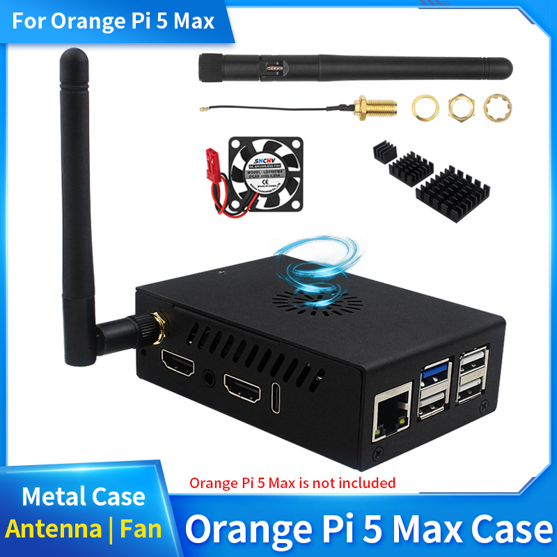 Pi 5 Case - Orange Pi 5 Max-Gehäuse mit Lüfter,