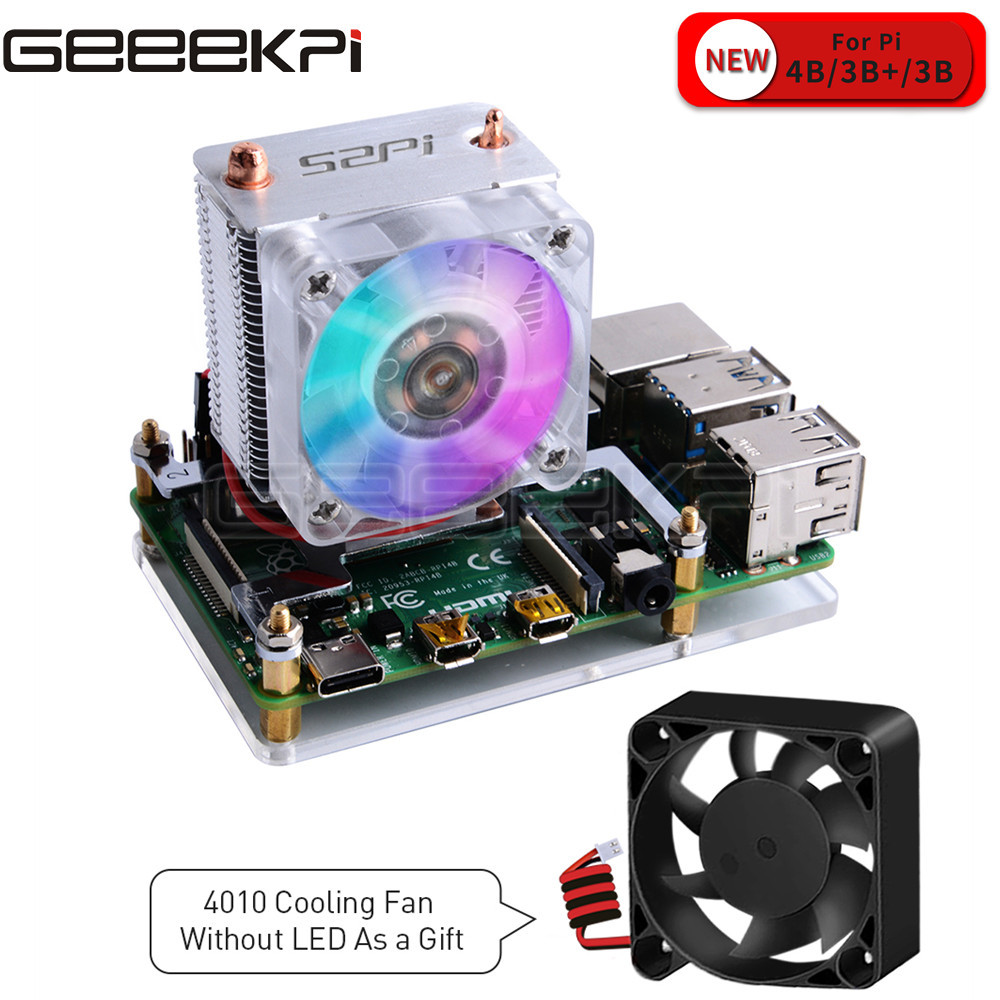 Pi 5 Case - GeeekPi Klar Schwarz Eis Turm Lüfter