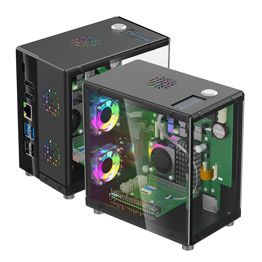 Pi 5 Case - Raspberry Pi 5-Gehäuseschutz-Set mit Turmkühler +