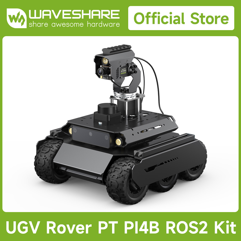 Raspberry Pi 5 - Waveshare Rover ROS 2 Open-Source 6-Rad-4WD-KI-Roboter,