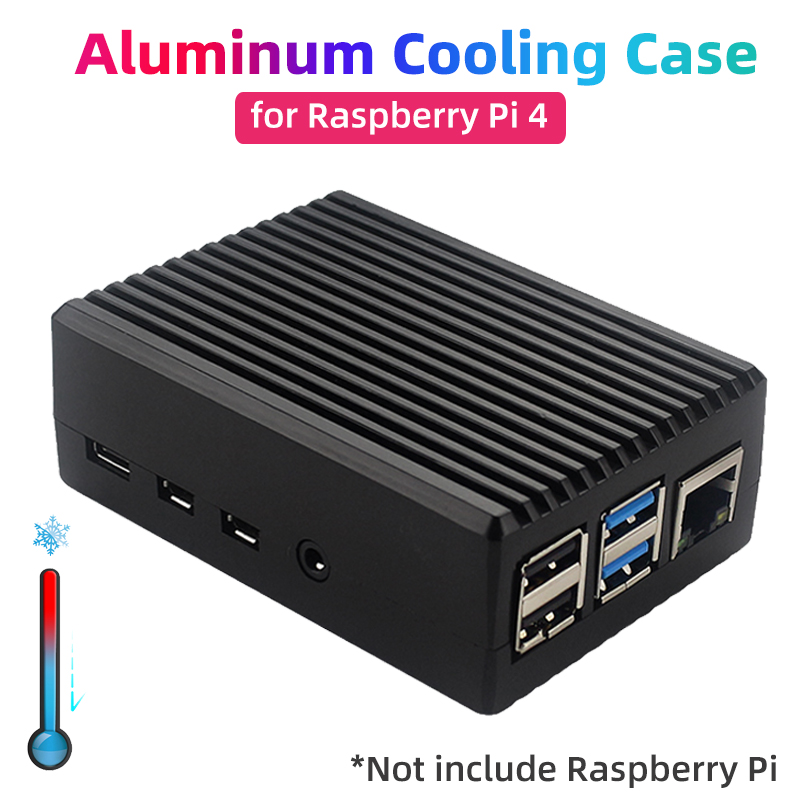 Pi 4 Case - Raspberry Pi 4-Gehäuse aus Aluminiumlegierung, schwarz-graues
