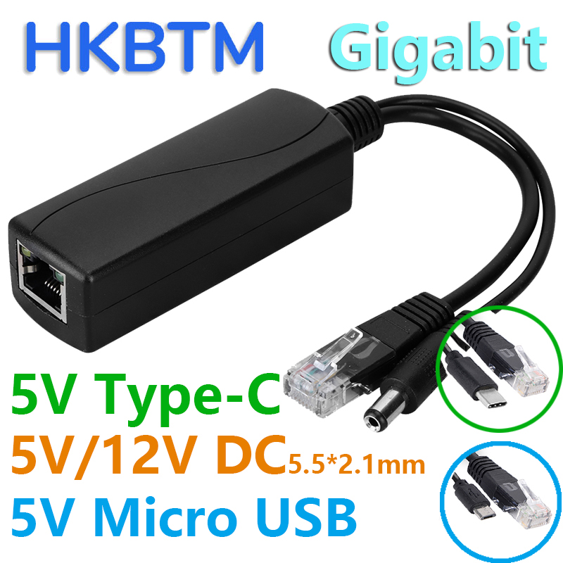 Pi Camera Cable - HKBTM Gigabit PoE-Splitter für IP-Kameras, Raspberry